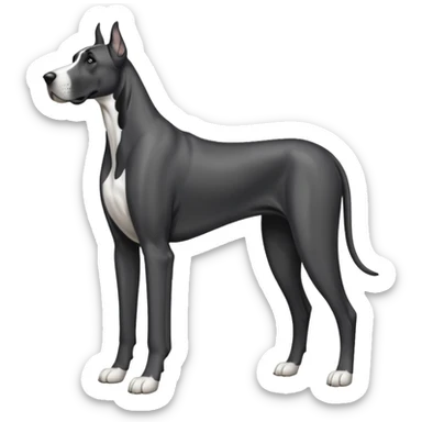 great dane black and white sticker