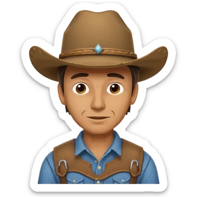 a face cowboy sticker