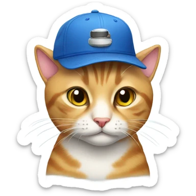 Cat wearing cap sticker