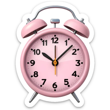 Please make me an alarm clock digital that will show six o'clock in the morning and make it in the style of ios 18.1 and aesthetic and the color is light pink  sticker