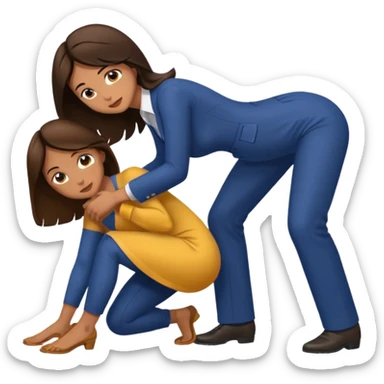 Brunette man bowing down at a tan skin woman’s feet  sticker