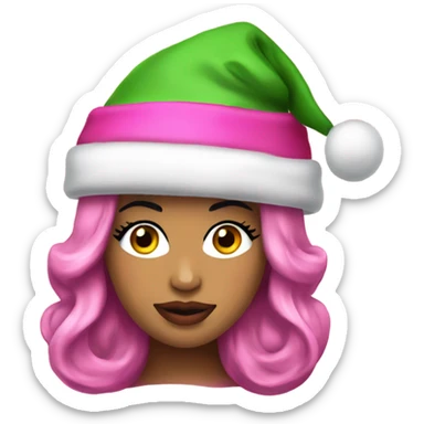 Nicki Minaj in a Christmas hat sticker