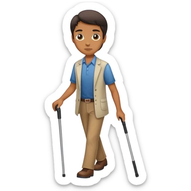 Person walking with a cane sticker