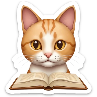 Cat that is researcher about biology  sticker