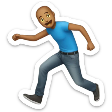 Un emoji avec des bras et des jambes courant de face  sticker