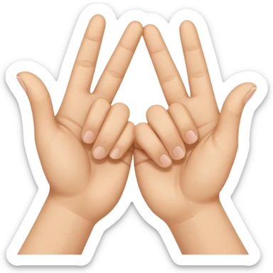 Two hands interlocking peace signs. Like two of these emojis ✌️ only horizontal. And they are locking with each other  sticker