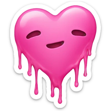 A pink melting heart   sticker
