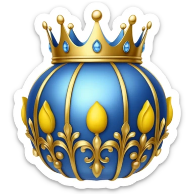 Blue crown with a lemon sticker