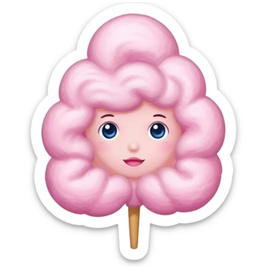 Giant cotton candy bigger than a person's head sticker