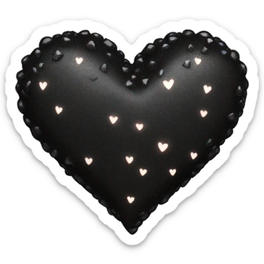 Black sparkling heart sticker