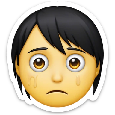 an emo emoji with a tear in  sticker
