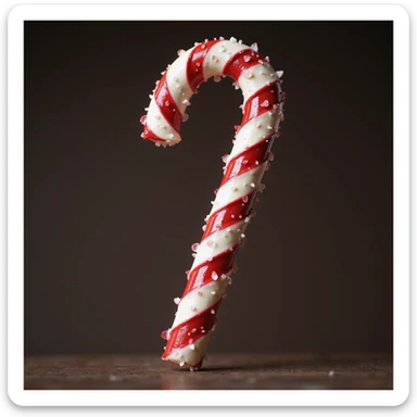 realistic candy cane, photorealistic style sticker