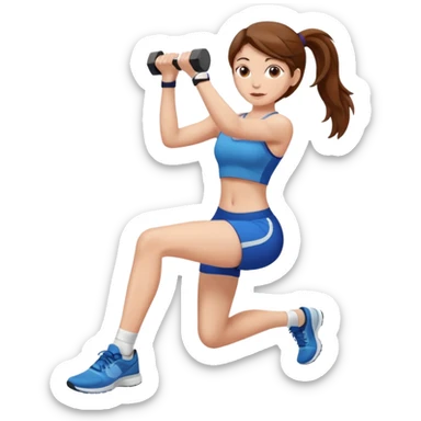 menina malhando perna, cabelo castanho pele clara  sticker