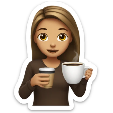 girl drinking coffee sticker