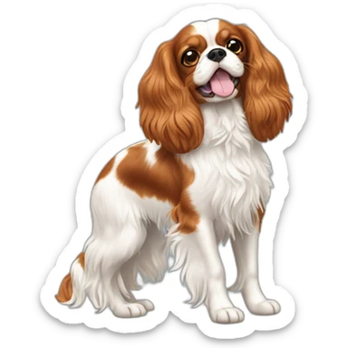  Cavalier King Charles Spaniel full body sticker