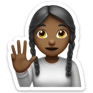 girl with hand up saying blah blah blah sticker