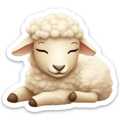 Beige colored sleeping lamb sticker