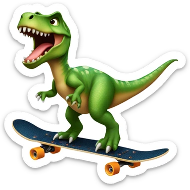 Dinosaur riding a skateboard  sticker