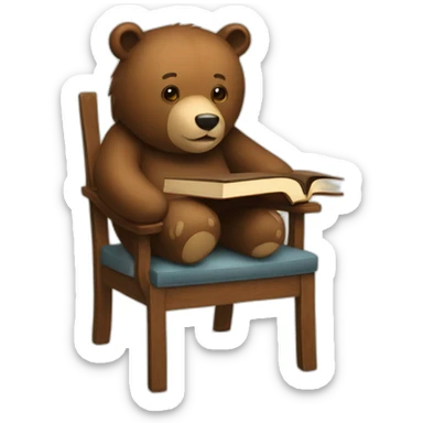 bear-book chair sticker