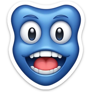 Plain dark blue tooth sticker