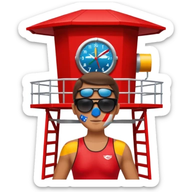 Lifeguard at watch tower sticker