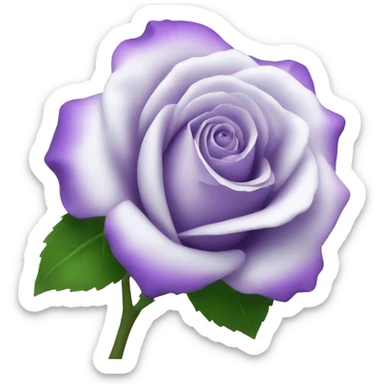a white rose with a purple center in the foreground sticker