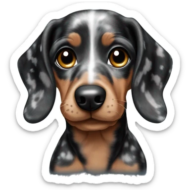 Black Merle mini dachshund  sticker