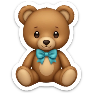 Teddy bear with a bow sticker
