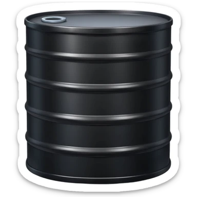 black oil drum в мультяшном реалистичный стиль, мягкий свет, чистые контуры, детализировано, гладкая sticker
