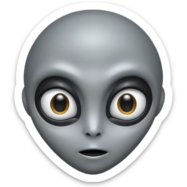 Grey alien head, almond eyes completely black, eyes fully black, no white, slanted, pale grey skin, cartoon emoji, no background

 sticker