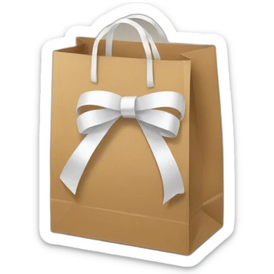 Cardboard bag with white ribbons sticker
