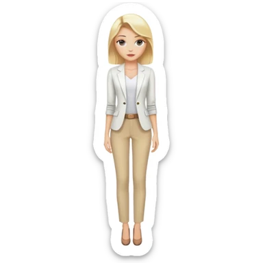 blonde fashion model in a professional full body pose sticker