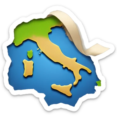 Create an emoji of a world tour, pointing the destination mark to ITALY  sticker
