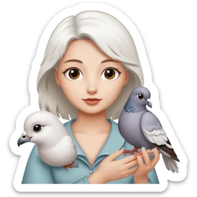 jackieshauna holding a pigeon sticker