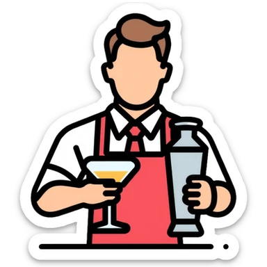 bartender using cocktail shaker sticker