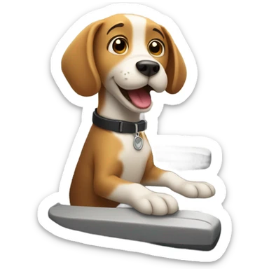 Dog riding an airplane sticker