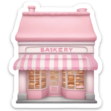 pastel pink and white bakery shop sticker