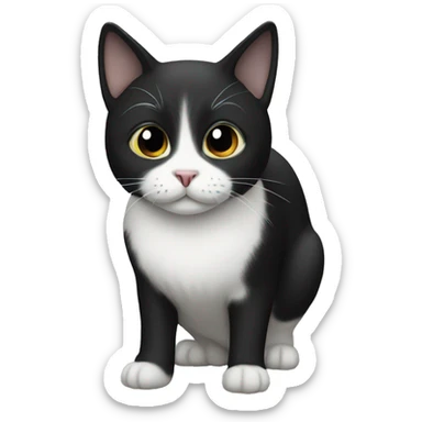 Black and white cat  sticker
