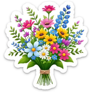 scandinavian wildflower boquet sticker