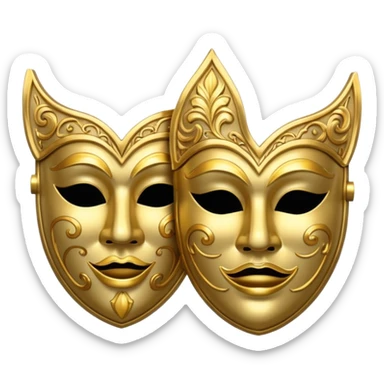 Tragedy and comedy mask sticker