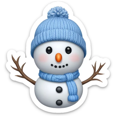 snowmen wearing cap  sticker