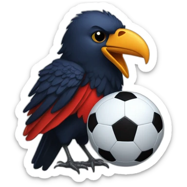a crow with a san lorenzo soccer shirt sticker