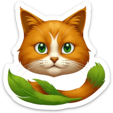 Chat roux qui saute dans la peinture sticker