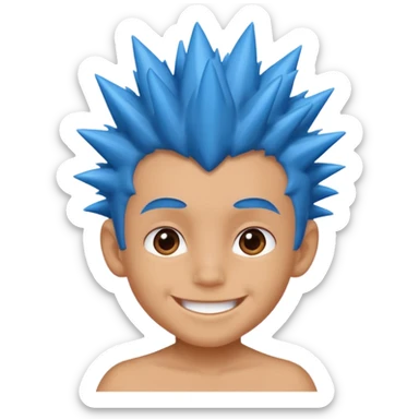 blue spiky haired kid  sticker