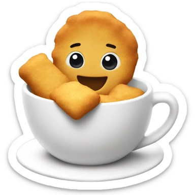 nuggets happily playing in a cup of ranch sticker