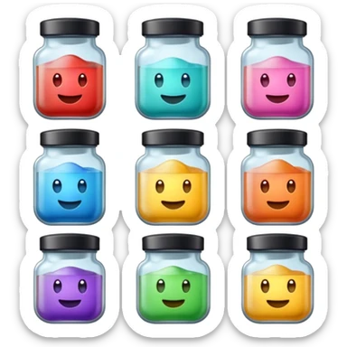 pochons transparents avec des médicaments dedans qui sourient et rigolent sticker