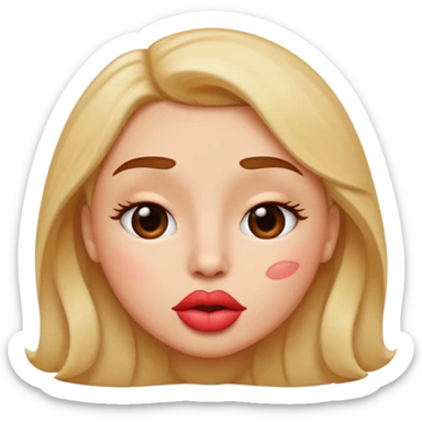 kissy face with lips facing downward sticker