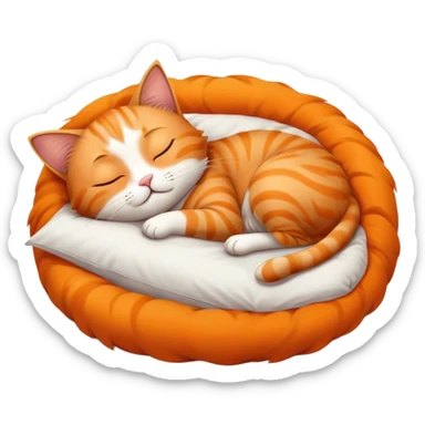 sleepy cat in human bed sticker