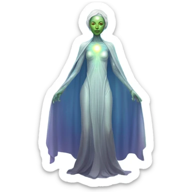 a heavenly alien woman full body sticker