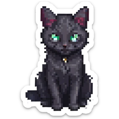 young black cat sticker